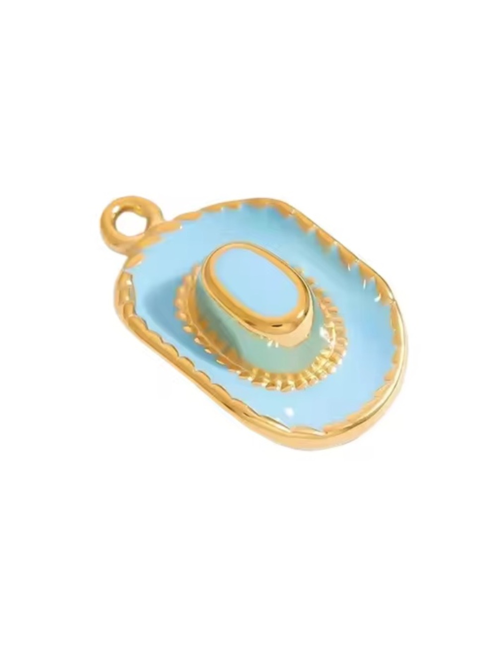 Gold-Trim Blue Cowboy Hat Charm